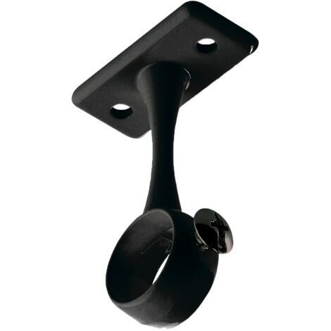 Duval Bilcocq – Piton intermédaire en zamac noir mat pour tube alu 16 mm – Hauteur 60 mm – Fixation sous tablette – Usage professionnel