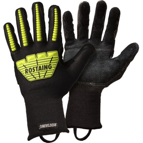 Gants de secours routiers anti-coupure RESCUEFLUOBC-SC Noir Jaune Taille 10 Rostaing