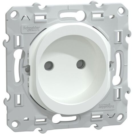 Prise de courant à puits à vis OVALIS - 2P - 16A - blanc - SCHNEIDER ELECTRIC (1/5)