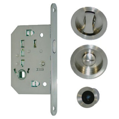 Kit pour porte coulissante inox condamnation - NI 015 (1/4)