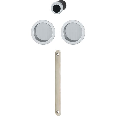 Hoppe – Serrure électrique pour porte coulissante intérieure – Finition chromé mat – Fonction aveugle – Dimensions 160x16mm – Cache mortaise non visible (1/3)