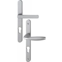 Ensemble de béquille plaque étroite New York - HOPPE AG - Aspect inox - Pour épaisseur de porte de 68 à 77 mmCarré de 7 mm - EA 70 mm