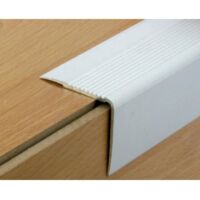 Dinac – Nez de marche en aluminium anodisé 42 x 23 x 3000 mm – Surface striée pour meilleure adhérence – Installation en applique facile