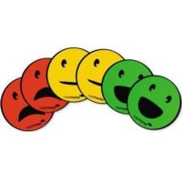 Émoticônes magnétiques pour tableaux magnétiques Ø 5 cm assortiment 2x3 pièces coloris vert. jaune et rouge - LEGAMASTER BVBA