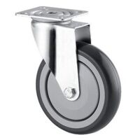 Roulette pivotante fixation à platine roue polypropylène pour collectivités, diamètre 125 mm, charge 80 kg, type 1670 PIP - Tente