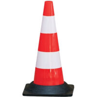 Cône de signalisation plastique hauteur 50 cm avec pied caoutchouc - SOFOP