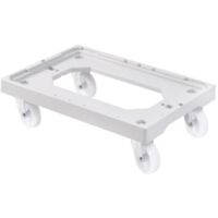 Socle 4 roues pour bacs et caisses 600x400 et 400x300mm base injectée en ABS-PC charge maxi 250kg coloris noir - GILAC