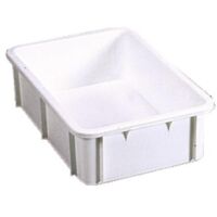 Bac gerbable plastique blanc. capacité 55 litres. dimensions 600 x 400 x 315 mm - GILAC
