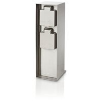 Philips – Borne d'alimentation extérieure 2 x 2P+T 230 V IP44 inox – Pour jardins humides – Structure inox résistante aux intempéries