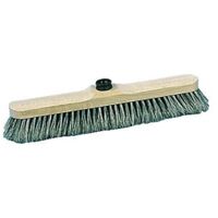 Balai Droit Garnissage Soie Grise 40 Mm - Manche Métal 1.20 M, Monture Imitation Bois, Pour Parquet