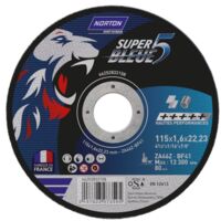 Meule à tronçonner Super Bleue 5 - Ø 115 mm - Épaisseur 1,6 mm - NORTON