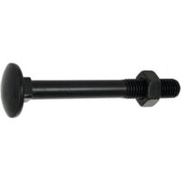 Boulons tête ronde collet carré Japy acier zingué noir. filetage partiel. diamètre 7 mm. longueur 50 mm. boîte de 100 boulons - TORBEL INDUSTRIE