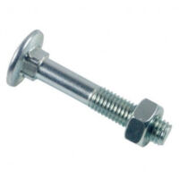 Boulon tête ronde collé carré (TRCC) Zingué - 12 x 160 mm- Vendu par 25