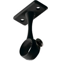 Duval Bilcocq – Piton sur platine pour tube de penderie rond noir mat diamètre 16 mm – Zamak – Fixation robuste pour tube de penderie – Usage professionnel