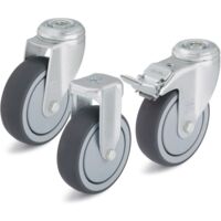 Roue de guidage avec blocage LRA-TPA 75G-FI, Charge 75 kg roue diam. 75 mm, trou arriere diam. 11 mm