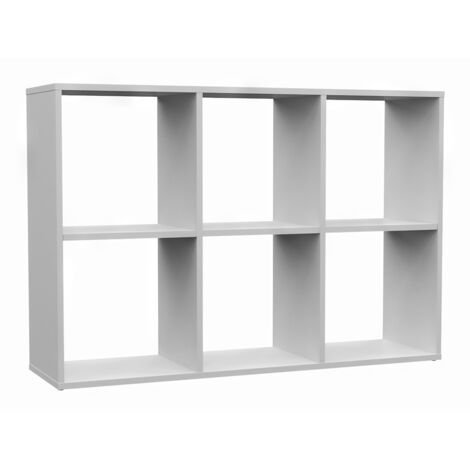 Topeshop – Étagère modulable 6 cubes – Bibliothèque 110x30x75 cm – Panneaux mélaminés et MDF – Design moderne pour bureau et salon (1/2)