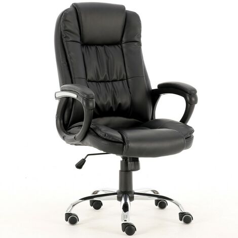 KANKYO - Fauteuil de bureau en PU - Hauteur ajustable - Avec accoudoirs - Chaise de bureau pivotante (1/4)