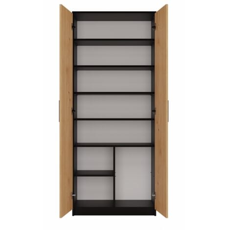 PARLA - Armoire moderne 6 étagères - 180x74x35cm - Meuble de rangement - Armoire bureau