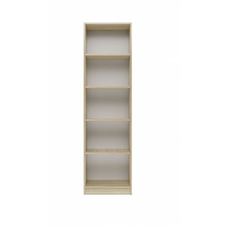 Hucoco – Bibliothèque scandinave 5 étagères en panneau laminé – Dimensions 50x30x181 cm – Construction stable et durable – Finition imitant le bois (1/4)