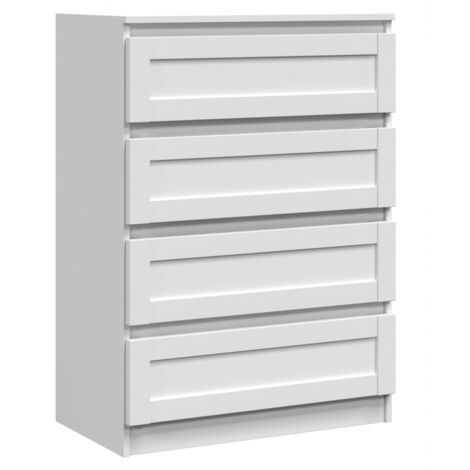 PERRY - Commode de chambre 4 tiroirs - Style classique - 70x40x97 cm - Meuble de rangement (1/5)