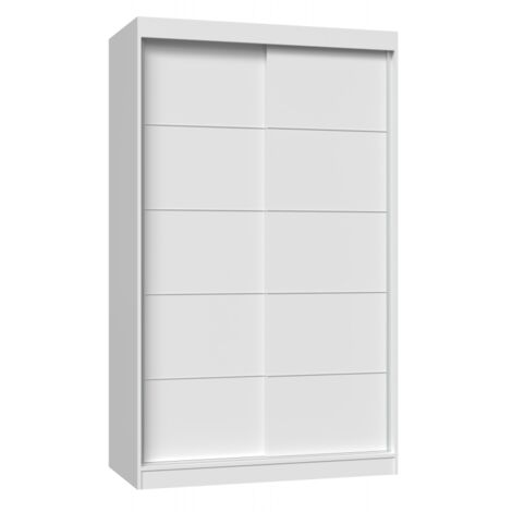 PAOLO - Armoire à 2 portes coulissantes - Penderie L 120 cm - Dressing de chambre 2 portes (1/4)
