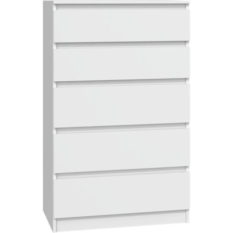 MILAN 5  Commode contemporaine chambre/salon/bureau 40x70x109.5  5 tiroirs coulissants  Meuble de rangementent  Chiffonier