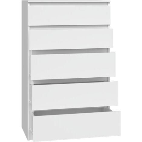 MILAN 5  Commode contemporaine chambre/salon/bureau 40x70x109.5  5 tiroirs coulissants  Meuble de rangementent  Chiffonier