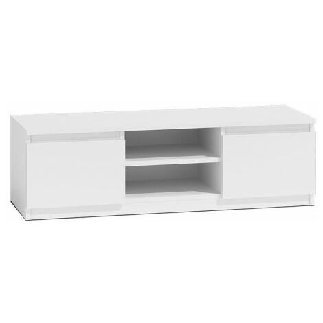 Hucoco – Meuble TV moderne 120 cm – 2 portes et 2 niches ouvertes – Design épuré pour salon – Matériaux de haute qualité (1/2)