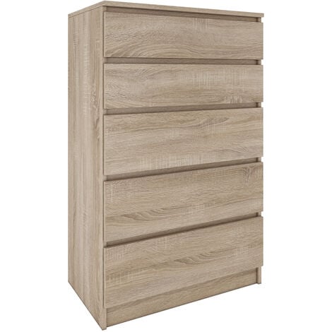MILAN 5  Commode contemporaine chambre/salon/bureau 40x70x109.5  5 tiroirs coulissants  Meuble de rangementent  Chiffonier