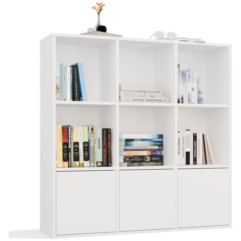 MALAX - Étagère blanche – 3 portes – Compartiments cubiques 110×110 cm – Système Tip-On (1/5)