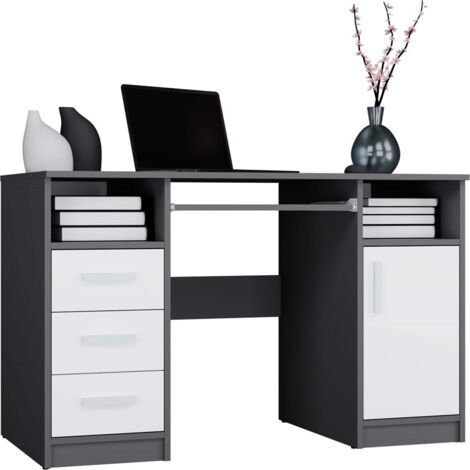 Bureau D'ordinateur Lufeiya 140 Cm Avec LED, Prises Et Tiroirs – Le Setup Gaming Ultime !