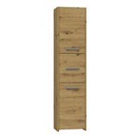 Topeshop – Armoire colonne de salle de bains 170x40x30 cm – 3 portes – 5 étagères – Corps en panneau de particules laminé – Finition aspect bois