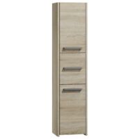 Topeshop – Colonne de salle de bain 30x40x170 cm – 3 portes – 5 étagères – Finition sonoma – Fabriqué en Europe – Armoire rangement moderne