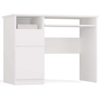 PORTO - Bureau informatique 1 porte et 1 tiroir gauche - 51x98,5x75,5cm - Blanc