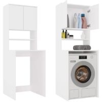 Armoire pour machine à laver BERG blanc bois massif Armoire pour machine à laver BERG blanc bois massif