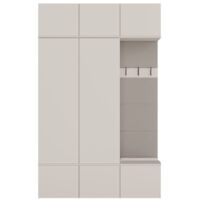 Topeshop – Ensemble de meubles d'entrée avec 2 armoires et porte-manteau – Dimensions 150x35x238 cm – Assise tapissée beige – Système TIP-ON