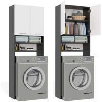 POLA - Meuble de salle de bain au-dessus du lave-linge - Anthracite / Blanc