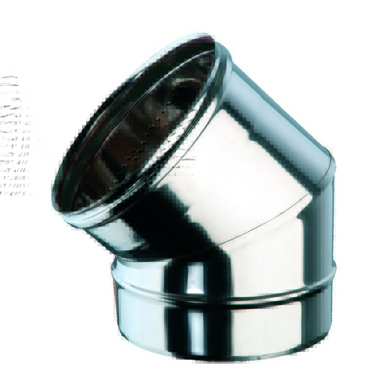 Gomito Curva Acciaio Nero Stufa Pellet D 80 A 45 Gradi Aisi 316 L 1,2 - Foto 3