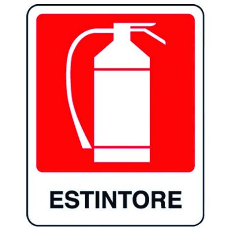 Cartello Estintore In Plastica Rigida 1mm | A4 (297x210 Mm) | Omologato BS EN ISO 7010, Per Sicurezza Antincendio