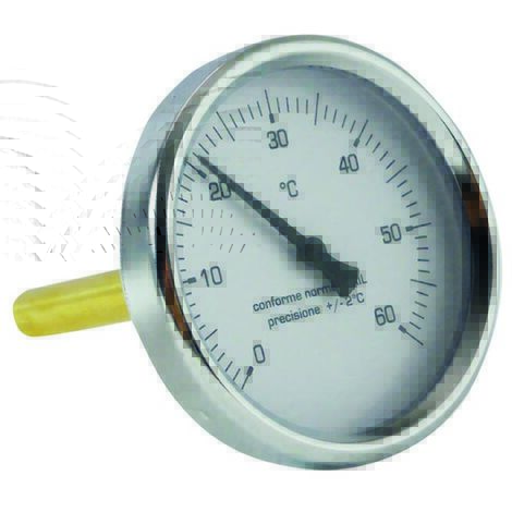 Termometro Bimetallico Schläfer - Cassa Inox 63mm, Scala 0-120°C, Attacco Posteriore - Foto 9