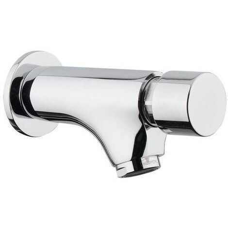 Rubinetto temporizzato per lavabo con comando a pulsante antibloccaggio, tempo regolabile Serie MODERN Idral 08500  Cromato - Ottone