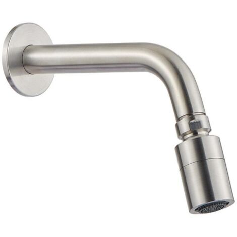 Braccio doccia antivandalo con soffione orientabile cilindrico anticalcare Idral 08431 Acciaio inox