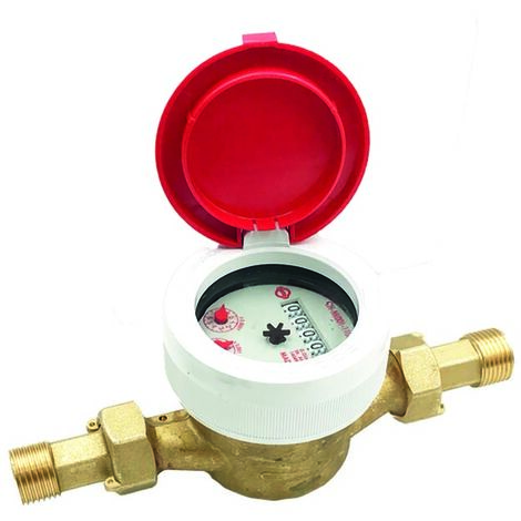 Contatore Acqua 1/2 Pollice Quadrante Bagnato MID – Modello DBRF/15 Con Raccordi In Ottone Per Acqua Limpida