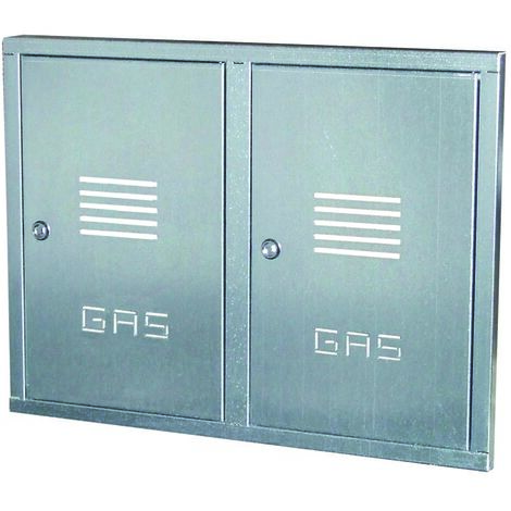 Doppio sportello contatore gas con cornice da incasso in acciaio inox sport.doppio cont.gas inox h50 l80