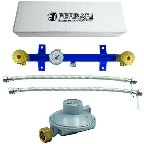 Kit centralina con valvola e manometro centralina 2 att. c/val.+man+ 2 flessib. + reg.010862 reg.7kg/h