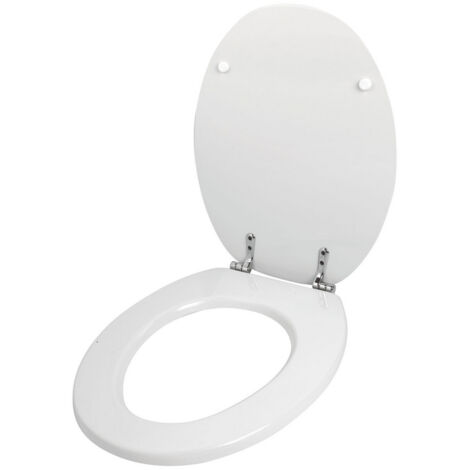 Sedile WC Centoco Rotondo In Plastica | Apertura Frontale | Colore Nero | Resistente E Facile Da Pulire