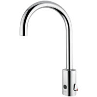 Miscelatore elettronico lavabo serie CURVE a fotocellula con canna alta fissa e alimentazione da rete 230V - Idral