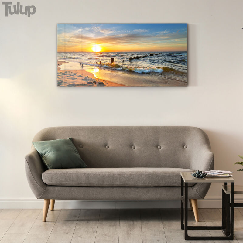 Déco Murale Verre Trempé 120x60 Cm – Impression Gouttes De Plumes Macro, Effet 3D Et Couleurs Vives