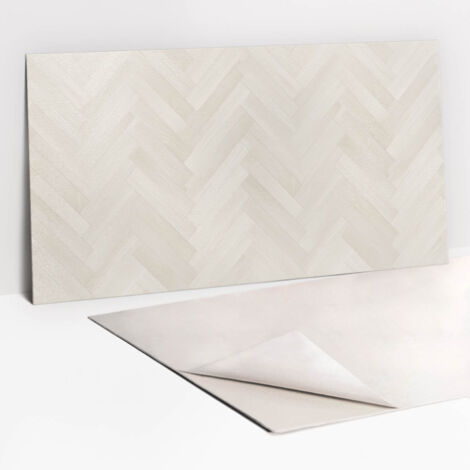 Panneau décoratif mural autocollant en vinyle imperméable – Parquet clair 100 x 50 cm – Installation facile sans outils – Pour murs et meubles