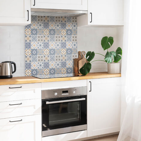 Stickers Carrelage Peel And Stick Autocollants Carrelage RE-COVERTILES - Lot 54 Carreaux 10x10cm - Mosaïque Azulejos Pour Cuisine Et Salle De Bain Stickers Peel And Stick
